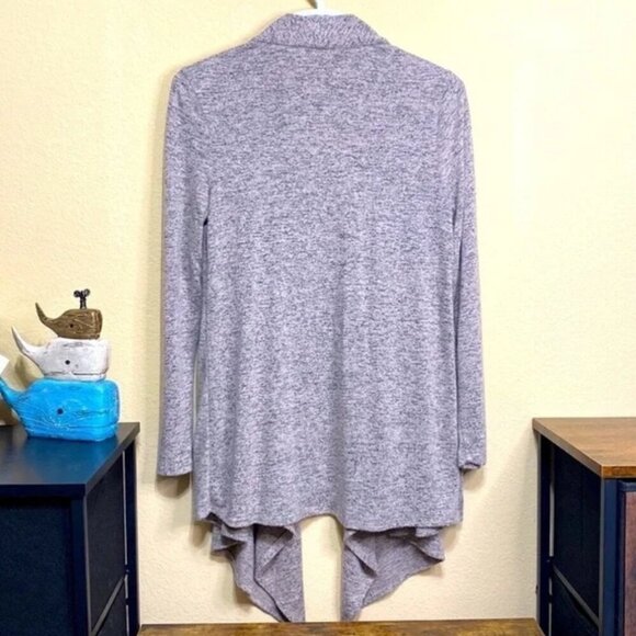 Philosophy Heathered Brown Open Front Longline Cardigan Sweater Size Small - Picture 4 of 9